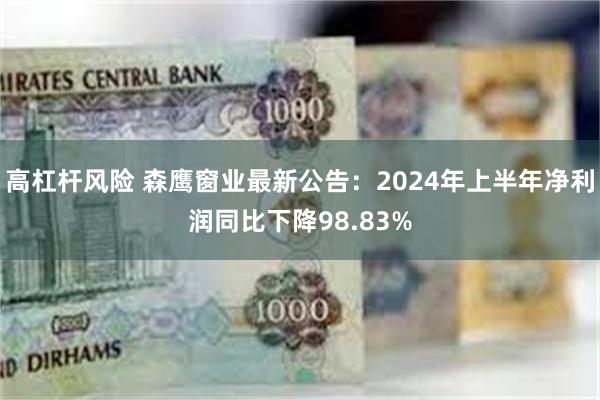 高杠杆风险 森鹰窗业最新公告：2024年上半年净利润同比下降98.83%