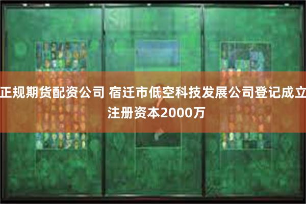 正规期货配资公司 宿迁市低空科技发展公司登记成立  注册资本2000万